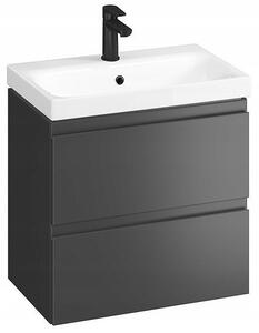 Cersanit - SET skrinka + umývadlo, šedý lesk, Moduo Slim 60, S801-226-DSM