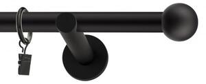 Dekorstudio Garniža jednoradová GUĽA čierna matná 19mm Dĺžka: 460cm, Typ uchytenia: Držiak otvorený, Typ príslušenstva: Krúžky tiché so štipcami