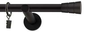 Dekorstudio Garniža jednoradová BASIC čierna matná 19mm Dĺžka: 460cm, Typ uchytenia: Držiak otvorený, Typ príslušenstva: Krúžky tiché so štipcami