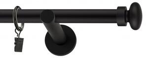Dekorstudio Garniža jednoradová FLAT čierna matná 19mm Dĺžka: 480cm, Typ uchytenia: Držiak otvorený, Typ príslušenstva: Krúžky tiché so štipcami