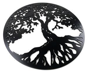 Veselá Stena Drevená nástenná dekorácia Strom života čierny