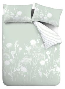 Biele/zelené obliečky na dvojlôžko/predĺžené 230x220 cm Meadowsweet Floral – Catherine Lansfield