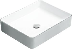 Mexen ESTELA umývadlo, 50x40 cm, biela/strieborny okraj, 22105052