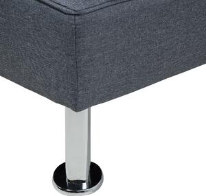 Pohovka rozkladacia tmavá šedá čalúnená s funkciou na spanie do obývacej izby kovové strieborné nohy moderná