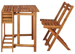 Záhradný stolík s hrantíkom a 2 stoličkami SENUFO
