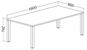 Konferenčný stôl ProOffice 80 x 160 x 73,5 cm