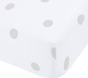 Biela/sivá napínacia flanelová plachta 150x200 cm Polka Dot – Catherine Lansfield