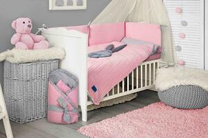 3-dielne posteľné obliečky Belisima Králiček 90/120 ružovo-sivé