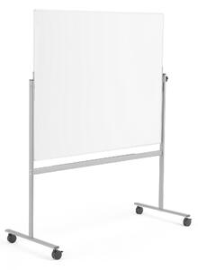 Biela magnetická tabuľa s kolieskami DORIS, obojstranná, 1500x1200 mm