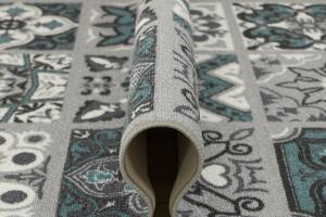 Protišmykový koberec/ behúň Patchwork tyrkysový