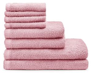 Ružové rýchloschnúce/froté bavlnené uteráky a osušky v súprave 8 ks Quick Dry – Catherine Lansfield
