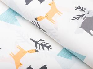 Biante Detské bavlnené posteľné obliečky do postieľky Sandra SA-278 Zvieratká v zime Do postieľky 100x135 a 40x60 cm