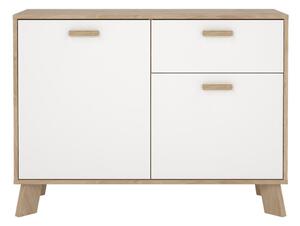 Biela/v prírodnej farbe komoda v dekore duba 99x73x39 cm Ikast – Tvilum
