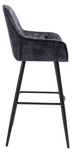 Dizajnová barová stolička Garold sivý zamat