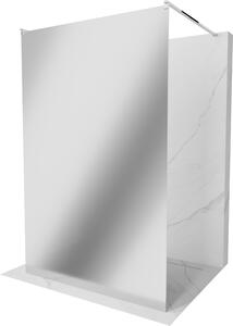 Mexen Kioto, priechodná sprchová zástena 100 x 200 cm, 8mm sklo vzor zrkadlo, 2x chrómová stabilizačná rozpera, 800-100-002-01-50