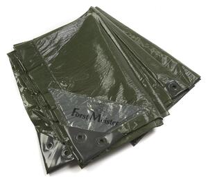 Krycia plachta zelená polyetylénová 90 g/m², 8 x 12 m, 3-vrstvová laminovaná netkaná, 100% vodotesná s očkami každých 50 cm, UV odolná