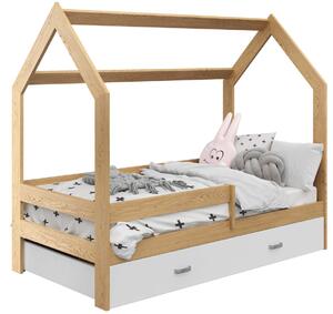 Domčeková posteľ Paula so zábranou 160 x 80 cm - borovica Domek D3 posteľ