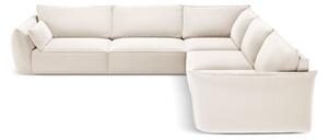 Béžová zamatová rohová pohovka Vanda – Mazzini Sofas