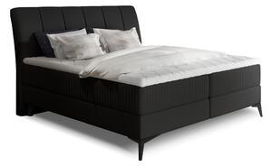 Manželská posteľ Boxspring 140 cm Alberto (čierna Soft 11) (s matracmi). Vlastná spoľahlivá doprava až k Vám domov. 1027331
