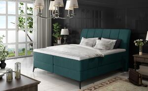 Manželská posteľ Boxspring 140 cm Alberto (zelená MatVelvet 75) (s matracmi). Vlastná spoľahlivá doprava až k Vám domov. 1027337
