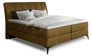 Manželská posteľ Boxspring 140 cm Alberto (horčicová) (s matracmi). Vlastná spoľahlivá doprava až k Vám domov. 1027346