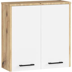 Ak furniture Závesná kúpeľňová skrinka Fin 60 cm dub artisan/biela