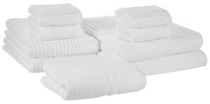 Sada 9 uterákov biele bavlnené savé zero twist uterák na ruky uterák pre hostí osuška kúpeľová predložka