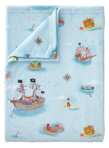 Modrá detská deka z mikroplyšu 150x200 cm Pirates – Belle & Boo