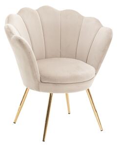 LuxuryForm DESIGN Kreslo FREY VELUR so zlatými nohami - latte
