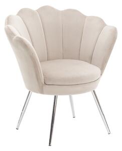 LuxuryForm DESIGN Kreslo FREY VELUR so striebornými nohami - latte