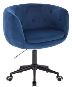 LuxuryForm DESIGN Kreslo MONTANA VELUR na čiernej podstave s kolieskami - modré