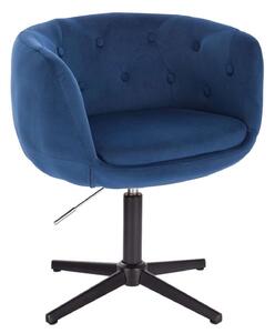 LuxuryForm DESIGN Kreslo MONTANA VELUR na čiernom kríži - modré
