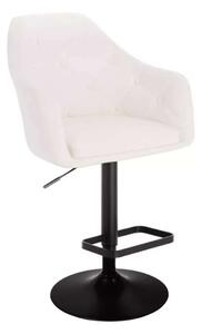 LuxuryForm DESIGN Barová stolička ANDORA na čiernom tanieri - biela