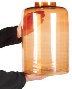 Váza oranžové sklo farebné tónované priehľadné dekoratívne sklenené doplnky do domácnosti