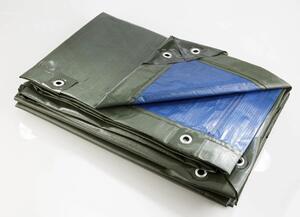 Krycia plachta superpolyetylénová polyetylénová silná 250 g/m² zelená/modrá 10 x 15 m trojvrstvová laminovaná vodotesná UV odolná s očkami