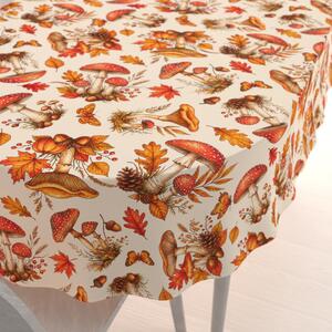 Biante Dekoračný oválny obrus Leona LN-183 Muchotrávkové snívanie na krémovom 50x100 cm