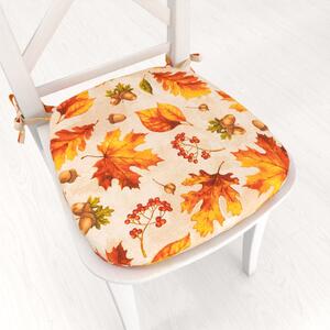 Biante Oblý podsedák Leona LN-182 Zlatá jeseň na béžovom - 39x37x3 cm