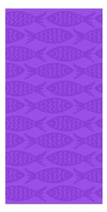Fialová bavlnená plážová osuška 70x140 cm Fishes – B.E.S