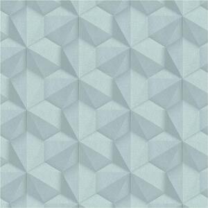 Vliesové tapety na stenu 10119-9, rozmer 10,05 m x 0,53 m, 3D moderný geometrický vzor modro-sivý, A.S. Création