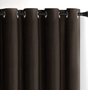 Hnedý zamatový dimout záves 140x270 cm Eyelets – Restilo