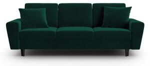 Zelená zamatová rozkladacia/s úložným priestorom pohovka 235 cm Kyoto – Cosmopolitan Design