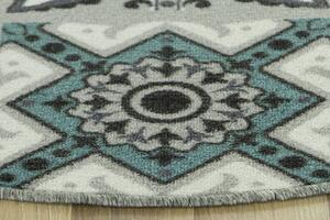 Protišmykový koberec Patchwork tyrkysový