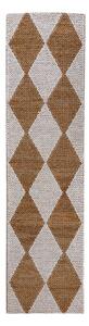 Biely/v prírodnej farbe ručne tkaný behúň s prímesou juty 80x230 cm Effie Diamond – Flair Rugs