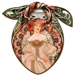 PAOLA RIVELLI Šatka, 90x90 cm Alfons Mucha F. Champenois Imprimeur-Éditeu (Krásna šatka v originálnom darčekovom baleni z úplne novej kolekcie The Divine Collection značky Paola Rivelli. - Uvádzacia zľava -28%. Nenechajte si ujsť!)