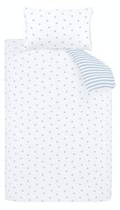 Biele/modré bavlnené detské obliečky na jednolôžko 135x200 cm Mini Star & Stripes – Bianca