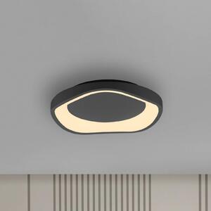 Stropné LED svetlo MONTA, čierne, Ø 40 cm, kov, Switchdim, Čierna, Obývacia izba / jedáleň, kov, Moderný, Závesné svietidlo