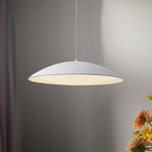LED závesné svietidlo LENTE, biele, Ø 50 cm, kov, Switchdim, Biela / opálová, Obývacia izba / jedáleň, kov, Moderný, Závesné svietidlo