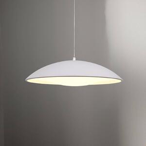 LED závesné svietidlo LENTE, biele, Ø 40 cm, kov, Switchdim, Biela / opálová, Obývacia izba / jedáleň, kov, Moderný, Závesné svietidlo