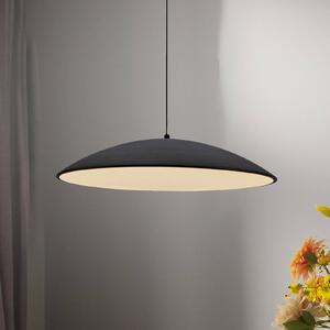 LED závesné svietidlo LENTE, čierne, Ø 50 cm, kov, Switchdim, Čierna, Obývacia izba / jedáleň, kov, Moderný, Závesné svietidlo