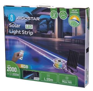 Aigostar - LED RGB Stmievateľný solárny pásik LED/20W/3,2V 20 m IP65 + DO